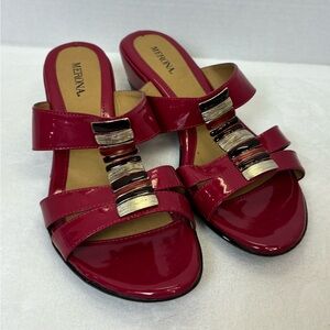 Merona Woman’s Embellished Barbiecore Fuchsia Pink City Chic Heeled Sandals